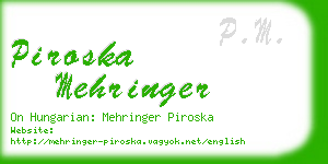 piroska mehringer business card